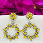 Gorgeous Yellow Colored Oxidized Earrings For Women