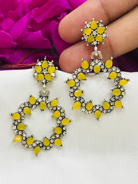 Yellow Colored Oxidized Earrings In Tempe