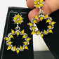 Gorgeous Yellow Colored Oxidized Earrings For Women Near Me