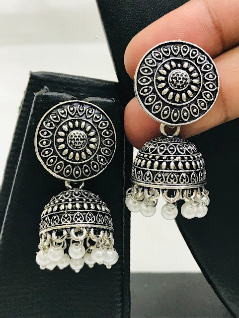 Oxidized Jhumka Earrings In Phoenix