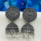 Fabulous Silver Color Oxidized Jhumka Earrings For Women