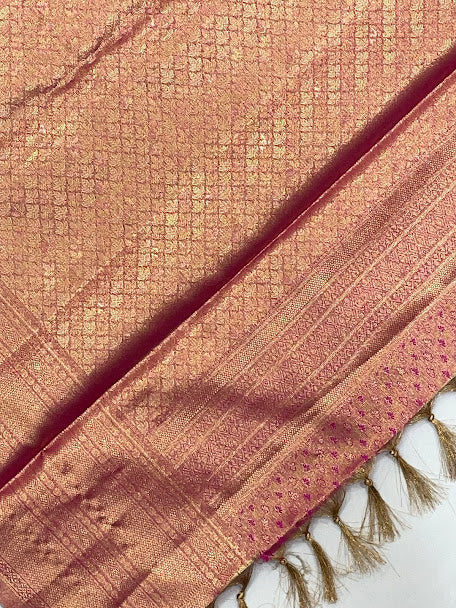 Silk With Gold Zari Work Saree In Suncity