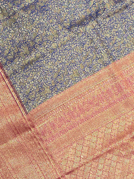 Silk With Gold Zari Work Saree In Yuma