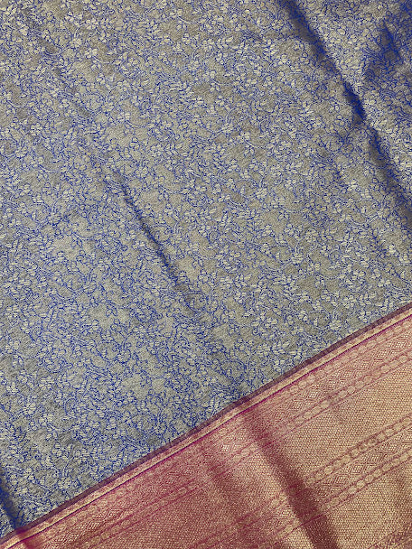 Blue Color Pure Kanchi Silk Saree In Chandler 