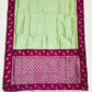 Light Green Colored Soft Silk With Contrast Border Saree In Yuma