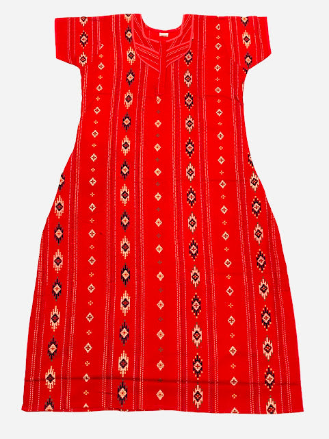 Comfy Red Color Cotton Nighty For Women