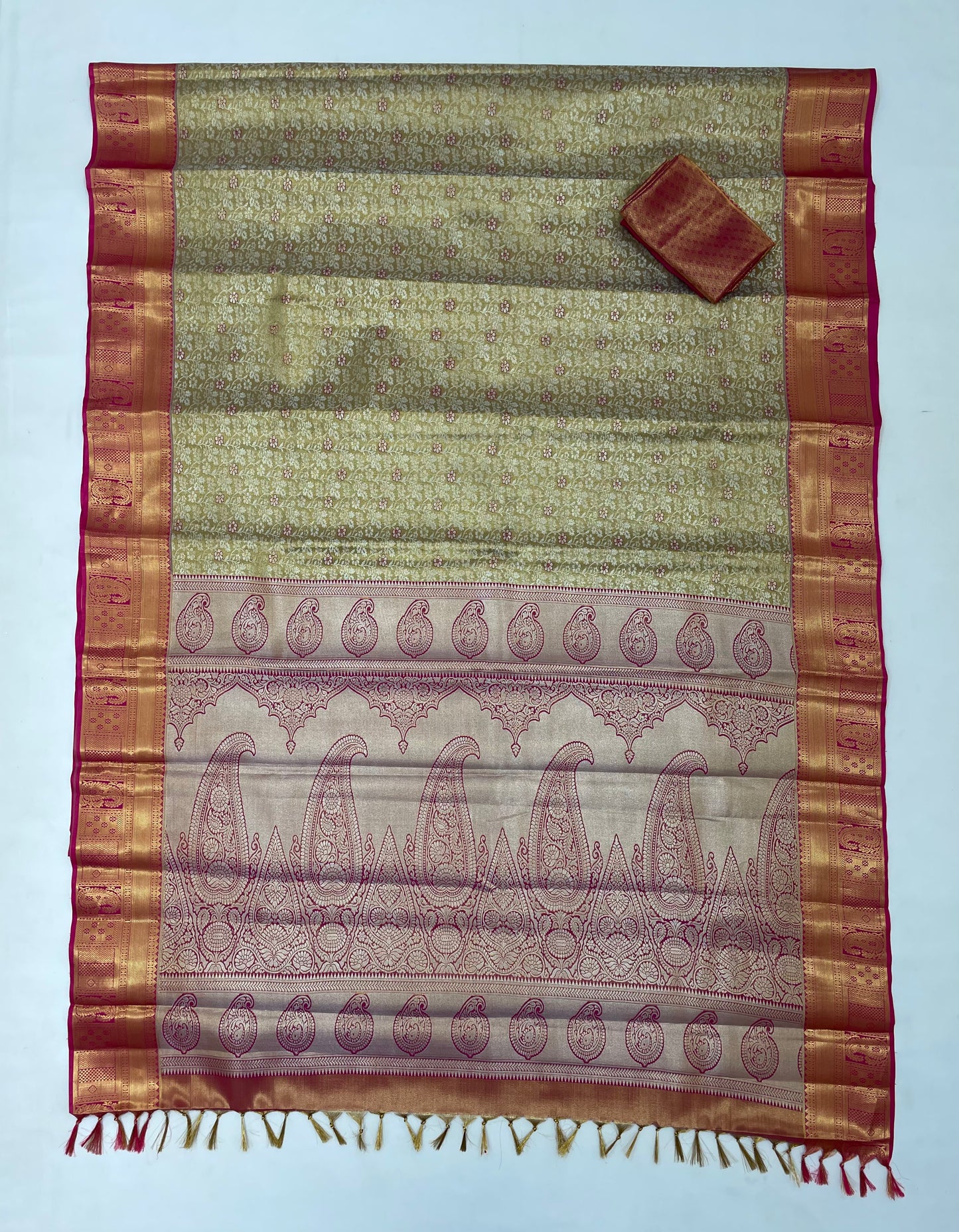 Gold Color Pure Kanchi Silk With Gold Zari In Chandler