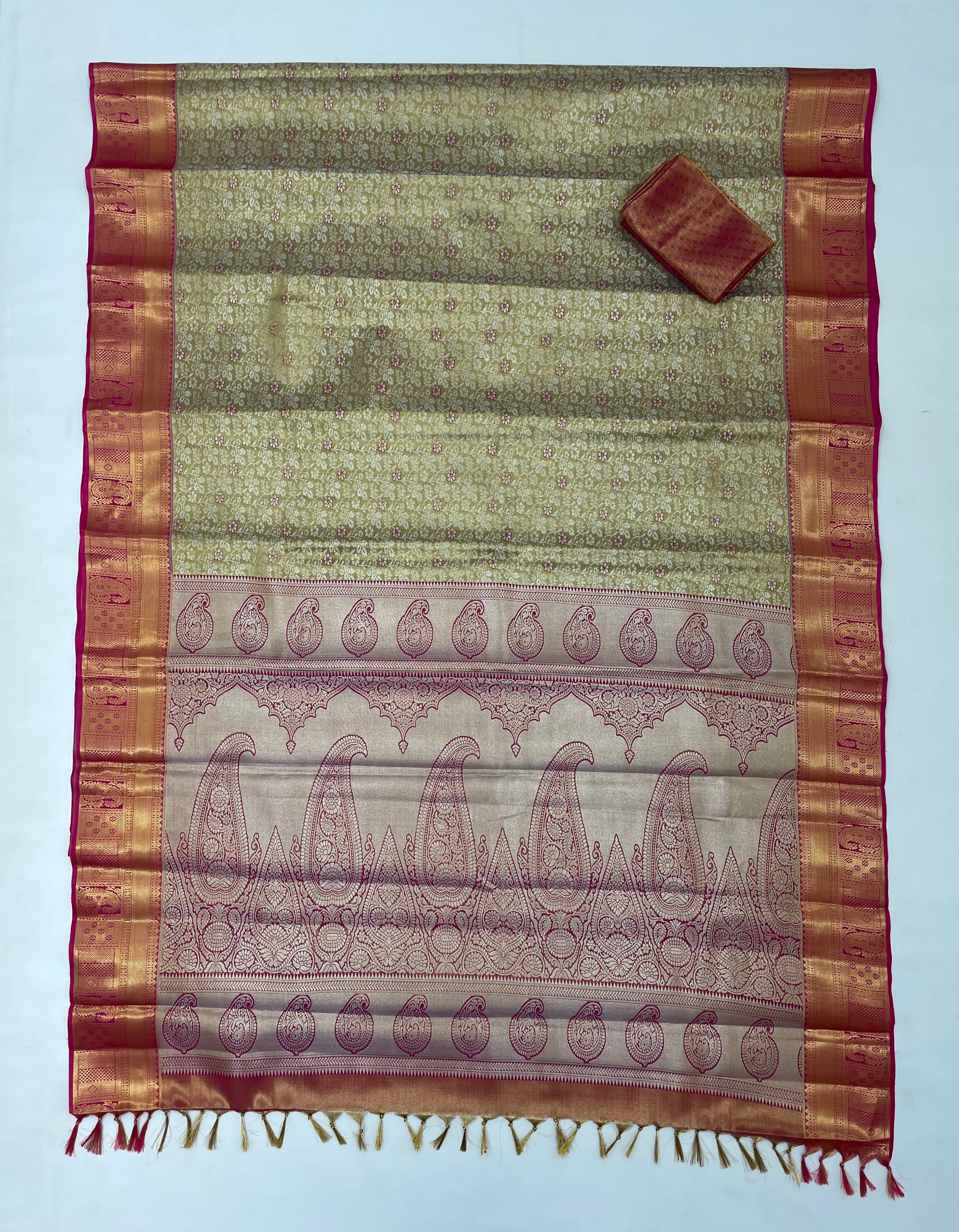 Gold Color Pure Kanchi Silk With Gold Zari In Chandler