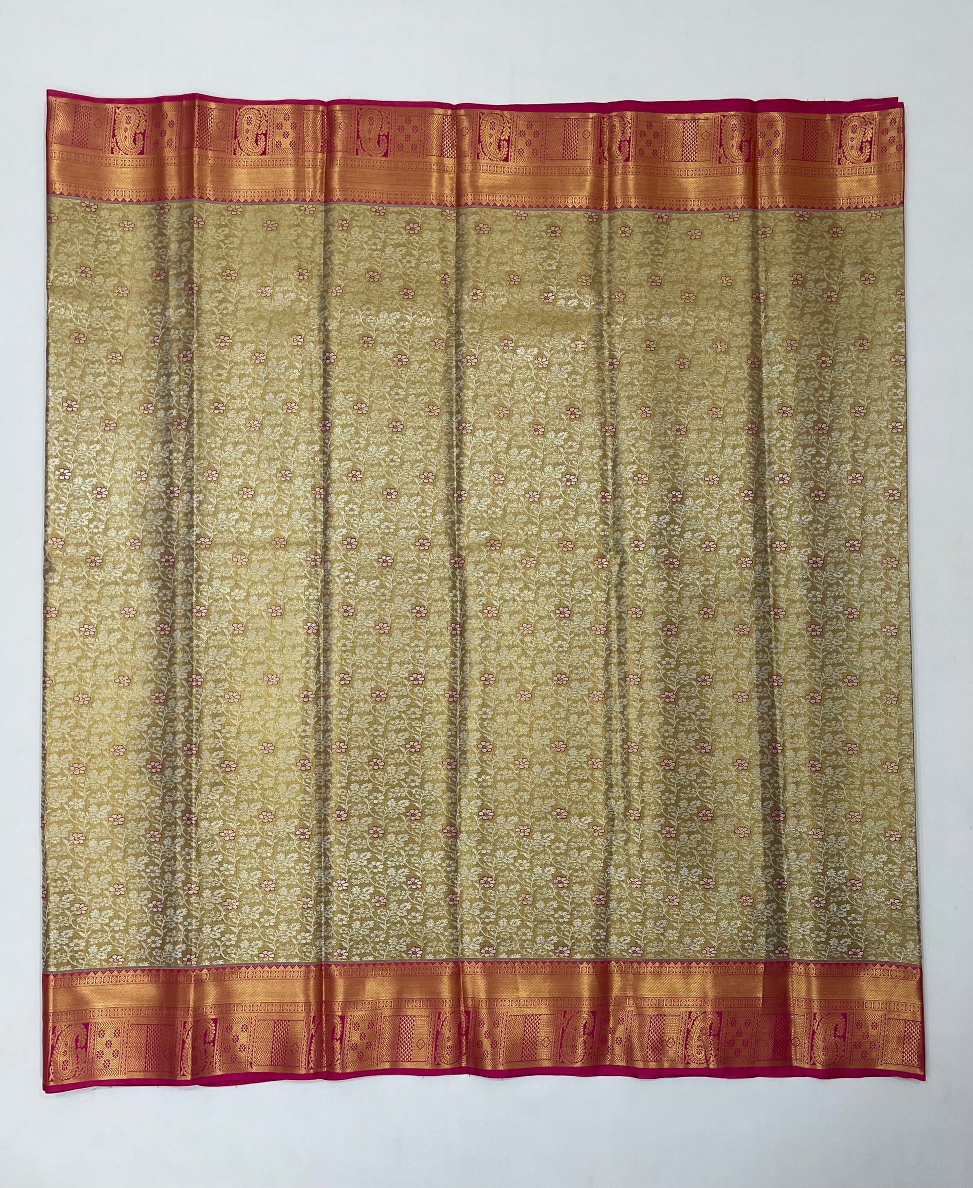 Gold Color Pure Kanchi Silk With Gold Zari Work Saree For Women In Suncity