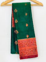 Green Colored Art Silk With Contrast Border Royal Look Saree For Women In Near Me