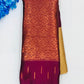 Attractive Gold Colored Soft Silk With Contrast Border Saree For Women