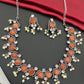 Silver Plated Oxidized Necklace With Earrings In USA