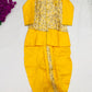 Graceful Yellow Ethnic Kids Dhoti Kurta With Jacket & Pajama Pants