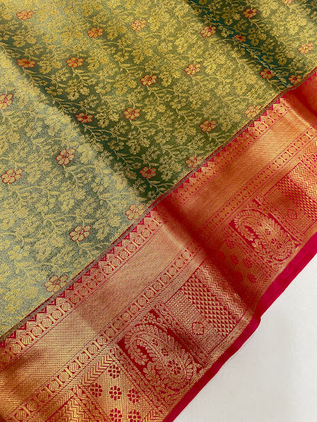 Attractive Green Color Pure Kanchi Silk In Tucson