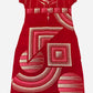 Attractive Red Color Geometric Designed Night Wear For Women