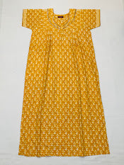 Cosy Yellow Color Cotton Nighty For Women