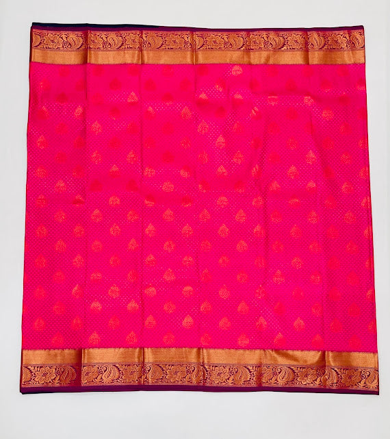 Attractive Dark Pink Color Floral Motifs Art Silk Saree In Chandler