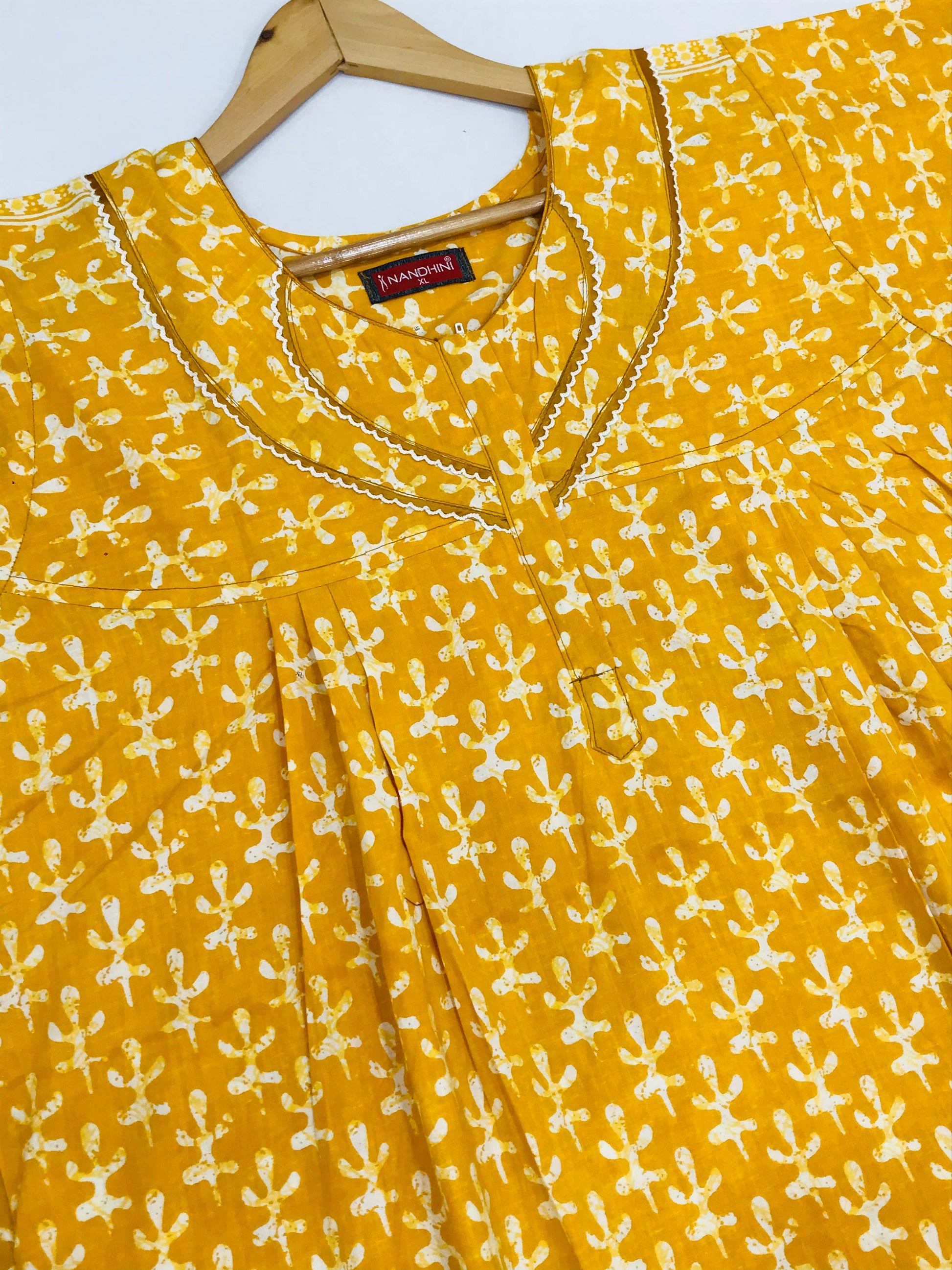 Cosy Yellow Color Cotton Nighty In USA