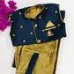 Handsome Navy blue Sleeveless Ethnic Jacket kurta dhoti set In USA