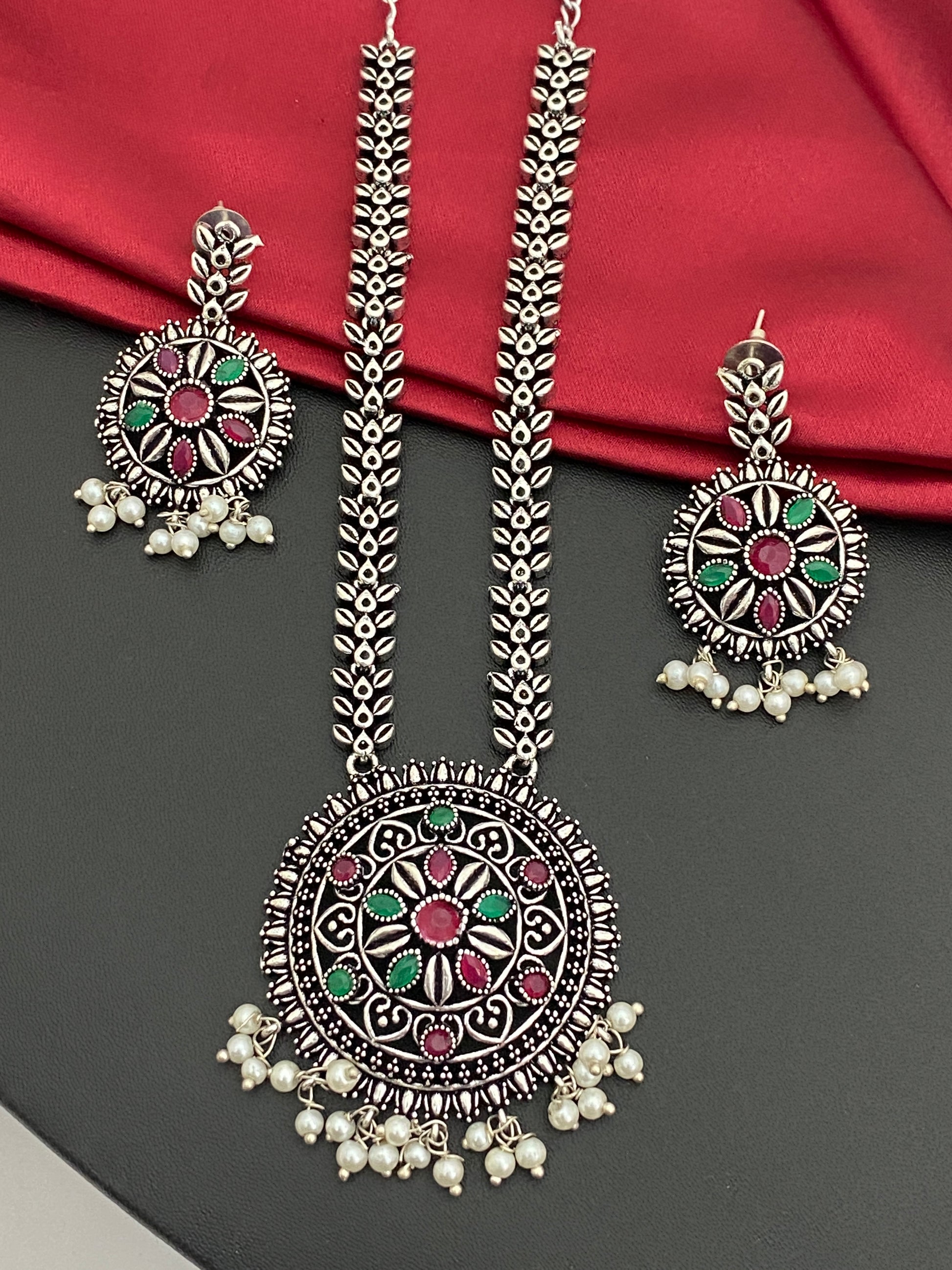 Fascinating Multicolor Designer Oxidized Necklace Set