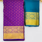 Purple Color Art Silk Saree With Gold Zari Work For Women In USA