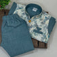 Teal Blue Color Cotton Sherwani Suits With Brooch Pin Near Me