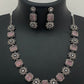 Pleasing Kundan Stylish Pink Stones Beaded Oxidized Necklace Set in USA