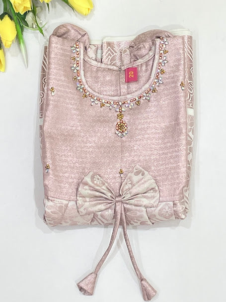 Pink Color Art Silk With Stone Work Gown In USA