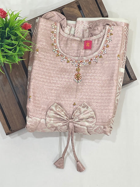 Stunning Onion Pink Color Art Silk With Stone Work Gown Near Me