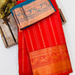 Charming Red Color Pure Kanchi Silk With Tassels Saree In Near Me