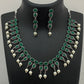 German Silver Necklace With Emerald Stone in USA