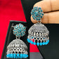 Sky Blue Color Beads Worked Jhumka Earrings In Kingman