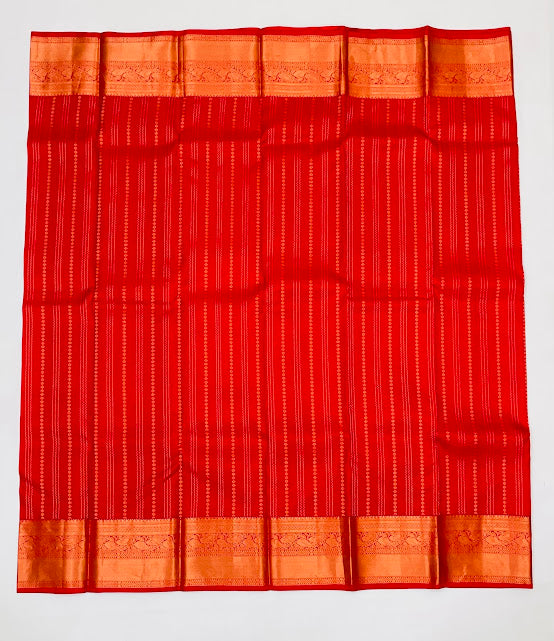 Charming Red Color Pure Kanchi Silk Saree In Tempe