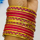 Traditional Pink Color Metal Bangles With Golden Glitters Near Me