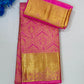 Elegant Light Pink Color Pure Kanchi Silk Gold Zari Work With Tassels Saree For Women - SILKMARK CERTIFIED