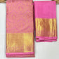 Light Pink Color Pure Kanchi Silk Gold Zari Work With Tassels Saree In USA