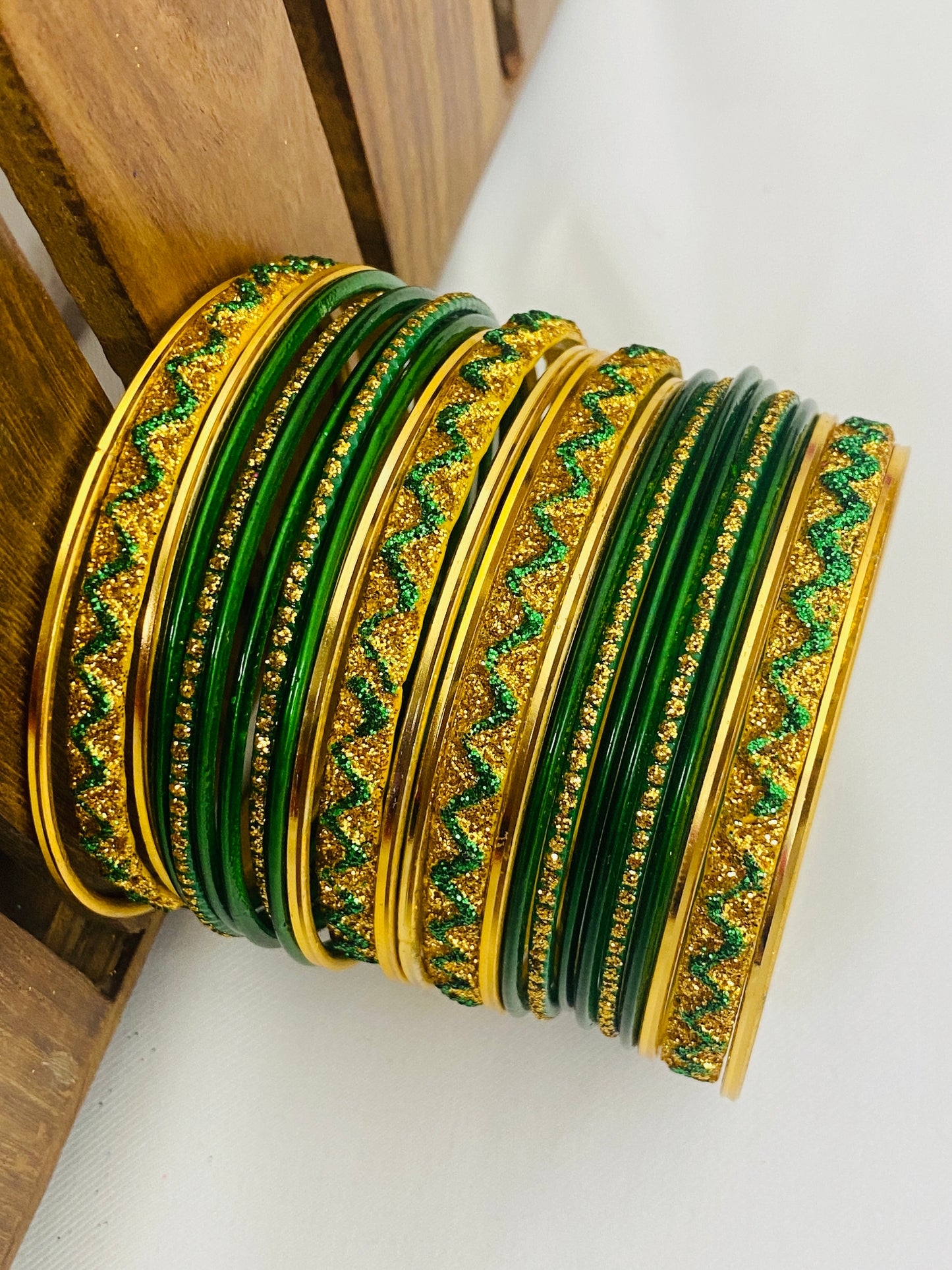 Lovely Green Color Traditional Metal Bangles In USA