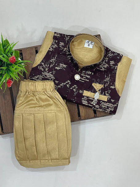 Sandal Color Sherwani Suits With Brooch Pin In USA 