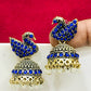 Blue Color Stone Anti Gold Earrings For Women Near Me