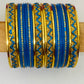 Fascinating Sky Blue Color Bollywood Style Fancy Metal Bangles