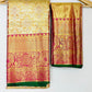 Gold With Pink Border Color Pure Kanchi Silk Gold Zari Work With Tassels Saree In USA