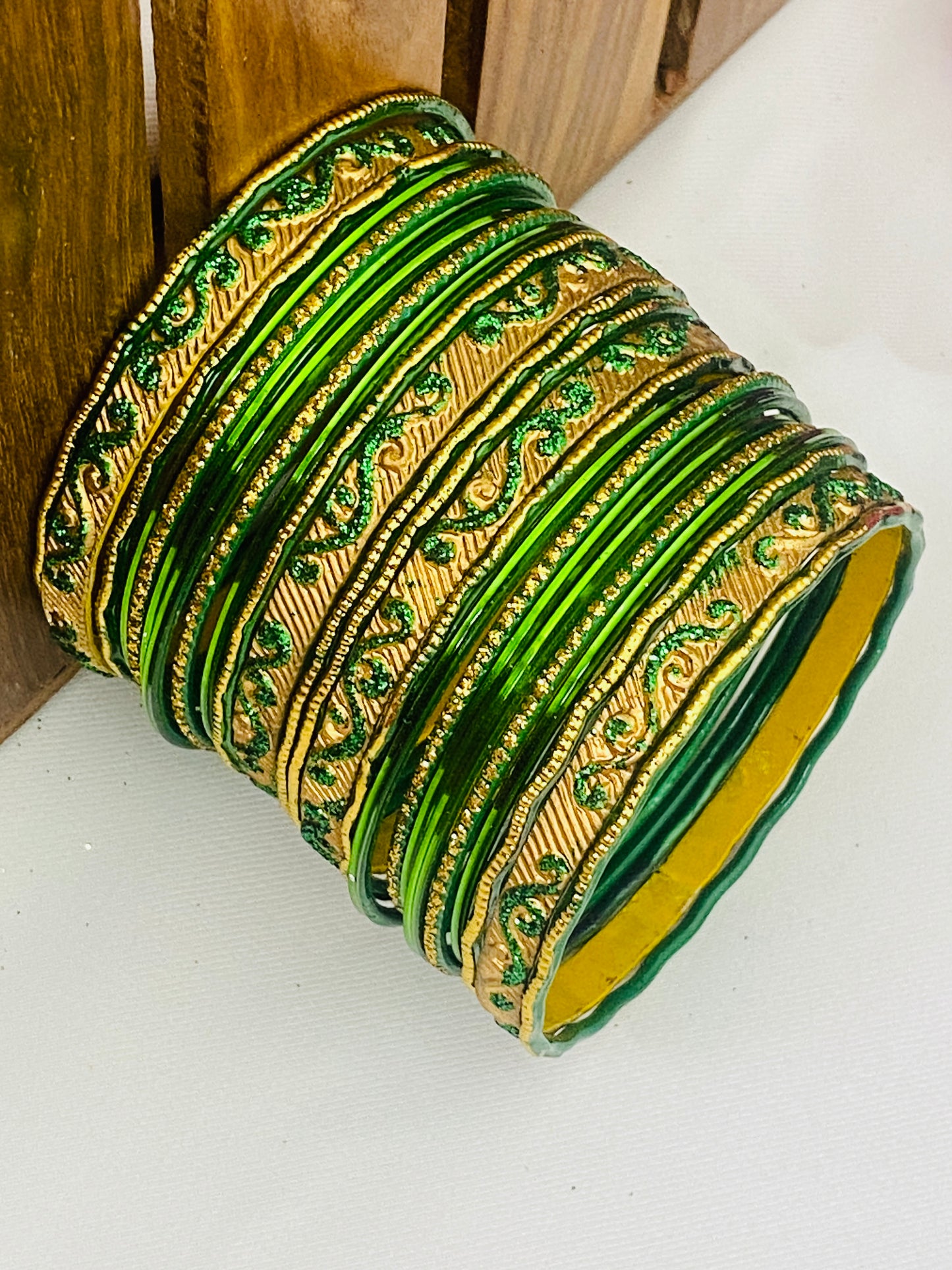 Indian Traditional Shining Designer Metal Bangles In Happy Jack