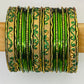 Charming Green Color Shining Designer Metal Bangles