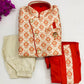 Charming Red Kids Embroidered Dhoti Kurta with booties and jacket In Happy Jack