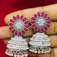 Pretty Oxidizes Rani Pink Color Drop Design Jhumka Earrings For Women