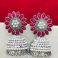  Rani Pink Color Drop Design Jhumka Earrings In USA