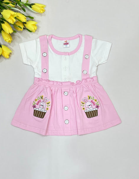 Pink And White Color Soft Cotton Gown Near Me