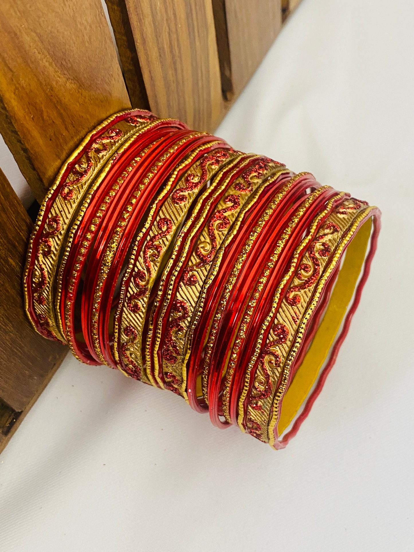  Shining Metal Bangles With Golden Work In Chandler