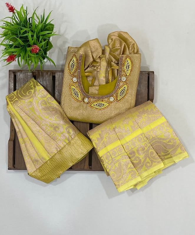 Gold Color Langa Sets With Hip Belt In USA
