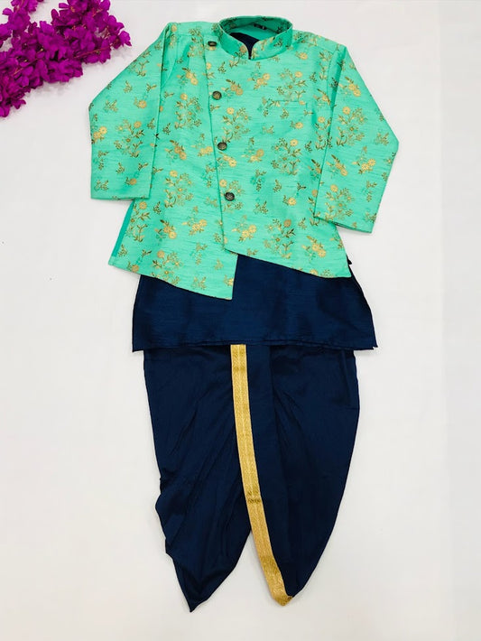 Delightful Kurta and Dhoti Traditional Dress Set for Boys